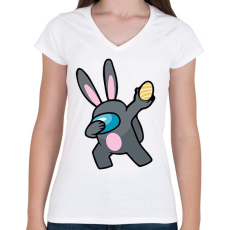 PRINTFASHION Among us dab - Női V-nyakú póló - Fehér