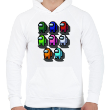 PRINTFASHION among us - Férfi kapucnis pulóver - Fehér férfi pulóver, kardigán