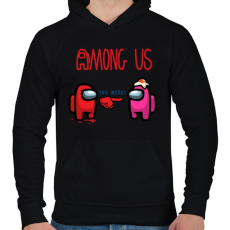 PRINTFASHION among us - Férfi kapucnis pulóver - Fekete