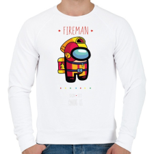 PRINTFASHION Among us fireman 2 premium skin set - Férfi pulóver - Fehér férfi pulóver, kardigán