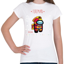 PRINTFASHION Among us fireman premium skin set - Női póló - Fehér női póló