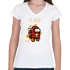 PRINTFASHION Among us Flash premium skin set - Női V-nyakú póló - Fehér női póló