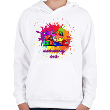 PRINTFASHION Among us - Gyerek kapucnis pulóver - Fehér gyerek pulóver, kardigán