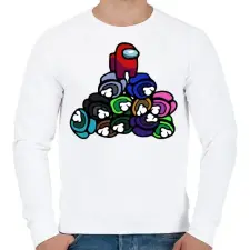 PRINTFASHION Among Us - Győztes - Férfi pulóver - Fehér férfi pulóver, kardigán
