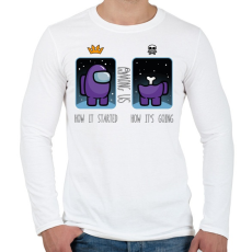 PRINTFASHION Among us - how it started - Férfi hosszú ujjú póló - Fehér