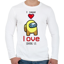PRINTFASHION Among us - I need love - Férfi hosszú ujjú póló - Fehér férfi póló