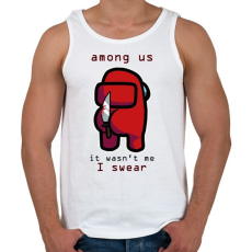 PRINTFASHION Among us I wasn't me I swear - Férfi atléta - Fehér