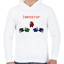 PRINTFASHION Among us: Impostor - Férfi kapucnis pulóver - Fehér férfi pulóver, kardigán