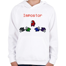 PRINTFASHION Among us: Impostor - Gyerek kapucnis pulóver - Fehér