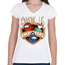 PRINTFASHION Among us - impostors among us 2 - Női V-nyakú póló - Fehér