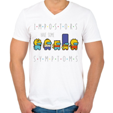 PRINTFASHION Among us - impostors have some symptoms - Férfi V-nyakú póló - Fehér férfi póló