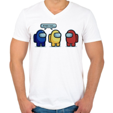 PRINTFASHION Among us kinda SUS - Férfi V-nyakú póló - Fehér férfi póló