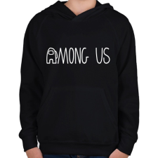 PRINTFASHION among us logo - Gyerek kapucnis pulóver - Fekete gyerek pulóver, kardigán