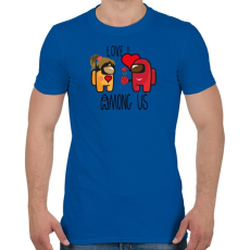 PRINTFASHION Among us - LOVE is Among us - Férfi póló - Királykék