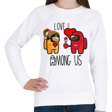 PRINTFASHION Among us - LOVE is Among us - Női pulóver - Fehér
