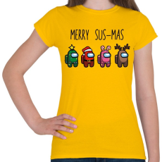 PRINTFASHION Among us merry sus-mas - Női póló - Sárga