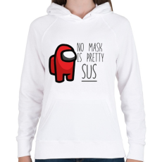 PRINTFASHION Among us - no mask - Női kapucnis pulóver - Fehér