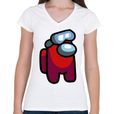 PRINTFASHION Among us - Női V-nyakú póló - Fehér női póló