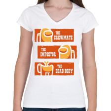 PRINTFASHION Among us - Női V-nyakú póló - Fehér női póló
