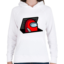 PRINTFASHION among us: red impostor - Női kapucnis pulóver - Fehér női pulóver, kardigán