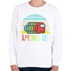 PRINTFASHION Among Us Retro - Gyerek pulóver - Fehér
