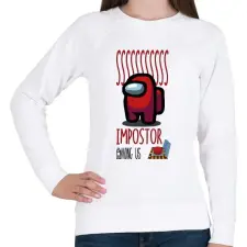 PRINTFASHION Among us sssss impostor - Női pulóver - Fehér női pulóver, kardigán