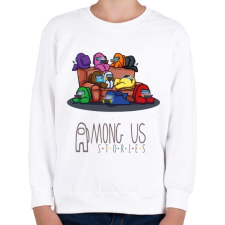 PRINTFASHION Among us stories - crewmates  - Gyerek pulóver - Fehér gyerek pulóver, kardigán