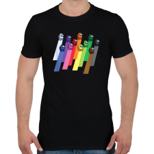 PRINTFASHION Among Us - Színes minta - Férfi póló - Fekete férfi póló