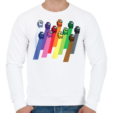 PRINTFASHION Among Us - Színes minta - Férfi pulóver - Fehér férfi pulóver, kardigán