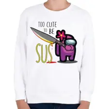 PRINTFASHION Among us - too CUTE to be SUS 2 - Gyerek pulóver - Fehér gyerek pulóver, kardigán