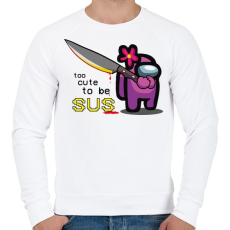 PRINTFASHION Among us - too CUTE to be SUS - Férfi pulóver - Fehér