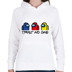 PRINTFASHION Among us trust no one - ne bízz senkiben  - Női kapucnis pulóver - Fehér