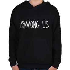 PRINTFASHION Among US - White - Gyerek kapucnis pulóver - Fekete