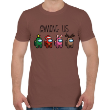 PRINTFASHION Among us xmas - Férfi póló - Mogyoróbarna férfi póló