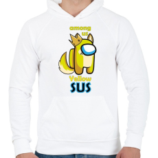 PRINTFASHION Among us Yellow sus  - Férfi kapucnis pulóver - Fehér