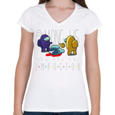 PRINTFASHION Among us - you are the impostor - Női V-nyakú póló - Fehér