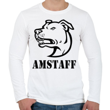 PRINTFASHION Amstaff 02 - Férfi hosszú ujjú póló - Fehér férfi póló