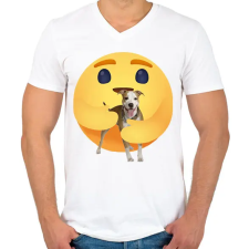 PRINTFASHION Amstaff - Férfi V-nyakú póló - Fehér férfi póló