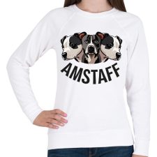 PRINTFASHION amstaff - Női pulóver - Fehér női pulóver, kardigán