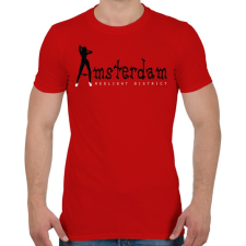 PRINTFASHION amsterdam-black-white - Férfi póló - Piros férfi póló