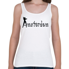 PRINTFASHION amsterdam-black-white - Női atléta - Fehér női trikó