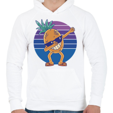 PRINTFASHION Ananász dab - Férfi kapucnis pulóver - Fehér férfi pulóver, kardigán