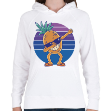 PRINTFASHION Ananász dab - Női kapucnis pulóver - Fehér
