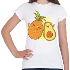 PRINTFASHION Ananász és avokádó - Női póló - Fehér