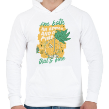 PRINTFASHION Ananász - Férfi kapucnis pulóver - Fehér férfi pulóver, kardigán