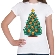PRINTFASHION Ananászos karácsonyfa - Női póló - Fehér női póló