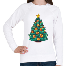 PRINTFASHION Ananászos karácsonyfa - Női pulóver - Fehér