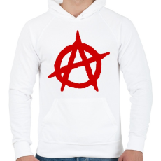 PRINTFASHION Anarchia - Férfi kapucnis pulóver - Fehér