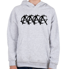 PRINTFASHION Anarchista audis - Gyerek kapucnis pulóver - Sport szürke