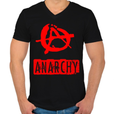 PRINTFASHION anarchy - Férfi V-nyakú póló - Fekete